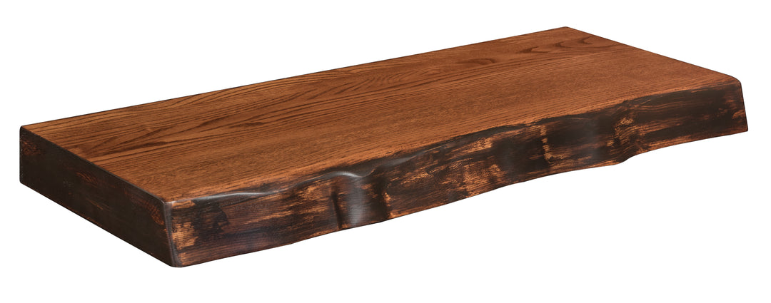 24" Burnt Umber Live Edge Shelf